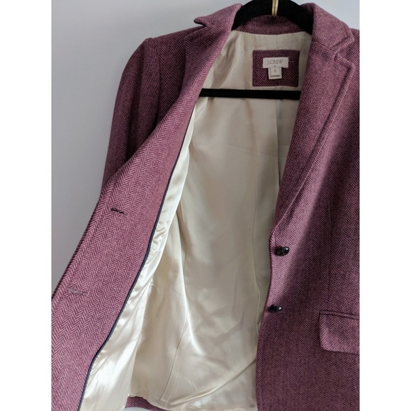 J. CREW Fully Lined Pink Wool Tweed Blazer - Picture 3 of 8